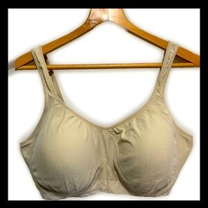 ComfortEase Seamless Full Coverage Bra Beige Wirefree Support Everyday Bra